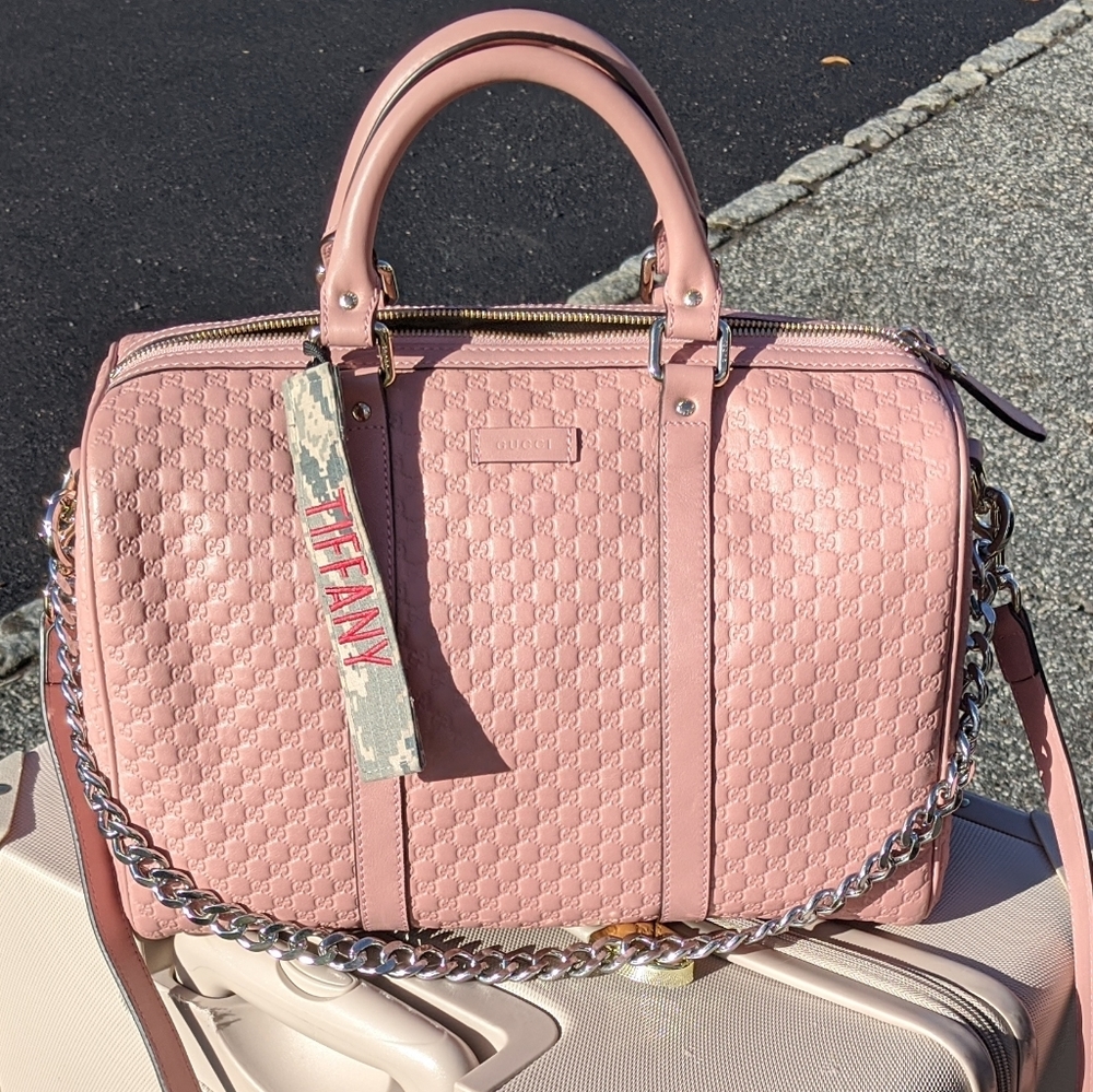 Gucci Guccissima Boston Speedy Pink Doctor Bag